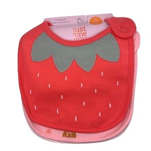 Carter’s “Just One You” Multi-Design 3 water resistant bibs- strawberry